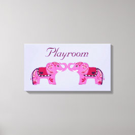 Impressão Em Tela Henna Elephant (Rosa/Roxo)