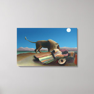 Impressão Em Tela Henri Rousseau - A Cigana Adormecida