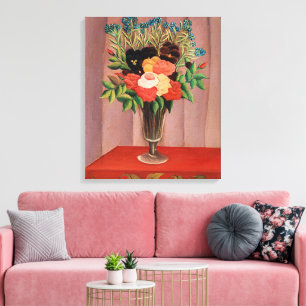 Impressão Em Tela Henri Rousseau, Buquê de Flores,