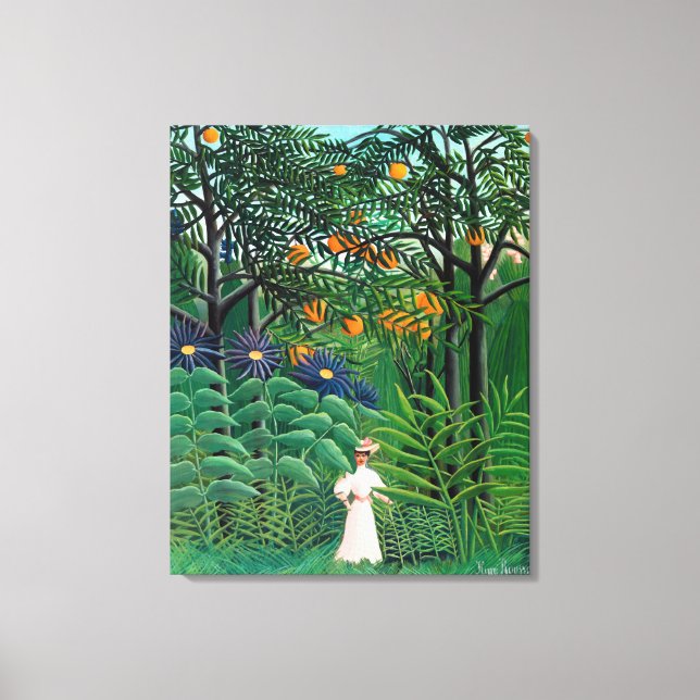 Impressão Em Tela Henri Rousseau - Mulher caminhando em uma Floresta (Frente)