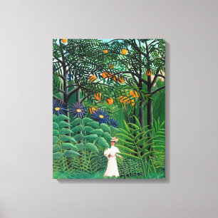 Impressão Em Tela Henri Rousseau - Mulher caminhando em uma Floresta