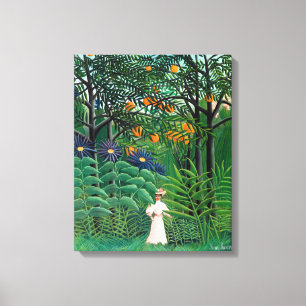 Impressão Em Tela Henri Rousseau - Mulher caminhando em uma Floresta