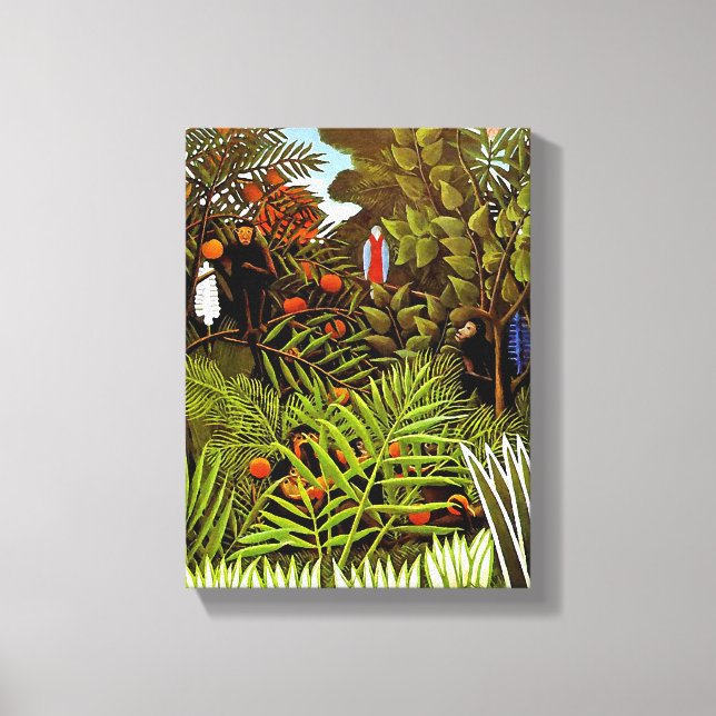 Impressão Em Tela Henri Rousseau - Paisagem Exótica Arte Selva (Frente)