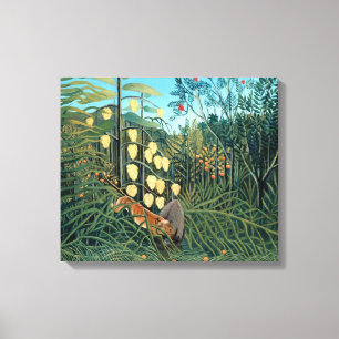 Impressão Em Tela Henri Rousseau - Tigre e Búfalo em Combate