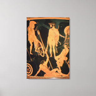 Impressão Em Tela Herakles e heróis gregos, detalhe de um sótão c