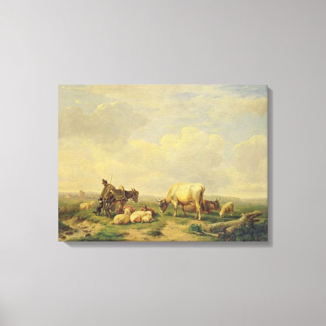 Impressão Em Tela Herdsman e Herd, c.1880 (Frente)