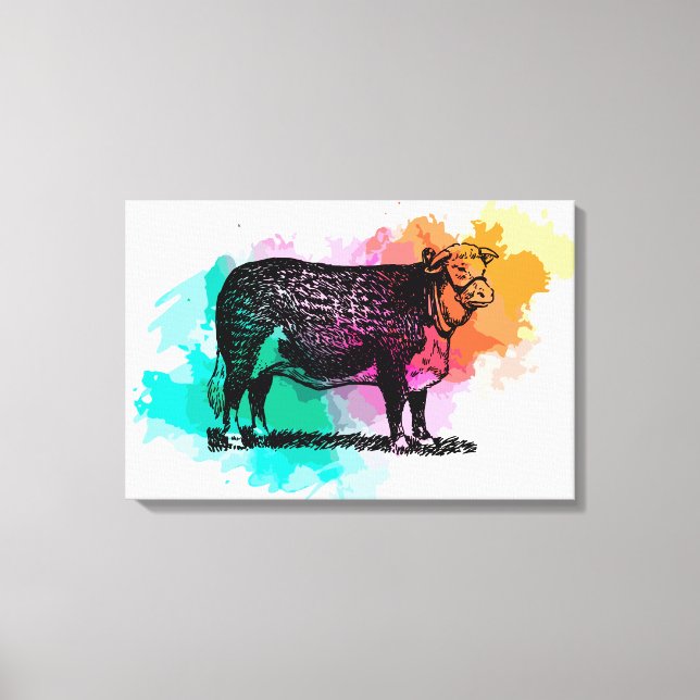 Impressão Em Tela Hereford Cattle (Frente)