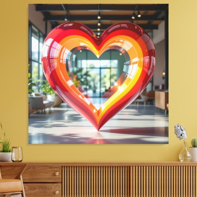 Impressão Em Tela Herz der Emotionen   (Insitu(Sala de estar))