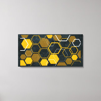 Impressão Em Tela HexaFlux: Fluxo Hexagonal Futurístico