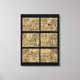 Impressão Em Tela Hexaptych de bruxas após Guazzo 18x24