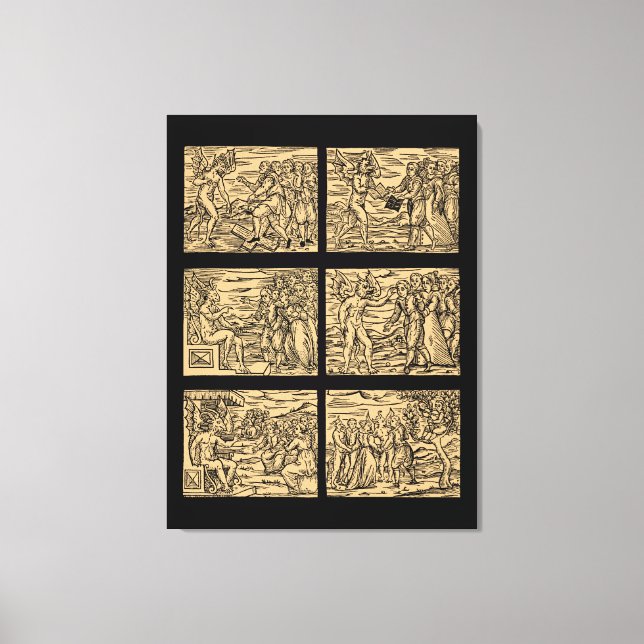 Impressão Em Tela Hexaptych de bruxas após Guazzo 30x40 (Frente)