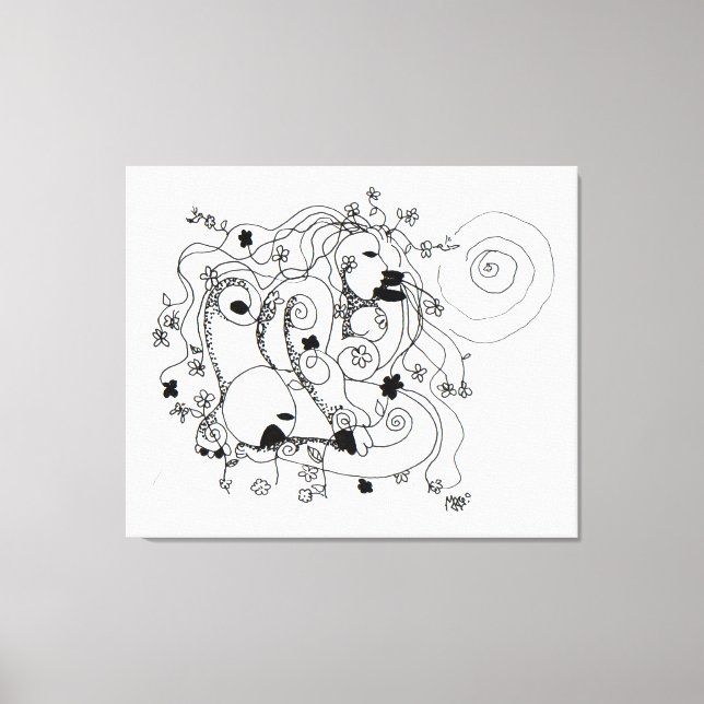 Impressão Em Tela Hidden in the garden. - Ink drawing (Frente)