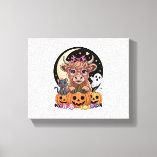Impressão Em Tela Highland Cow Halloween Spooky Season