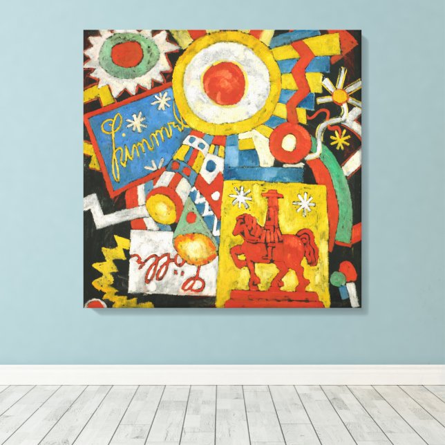 Impressão Em Tela Himmel de Marsden Hartley, Expressionismo de Vinta (Insitu(piso de madeira))