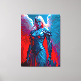 Impressão Em Tela Himmlische Engelsschönheit in silberner Rüstung