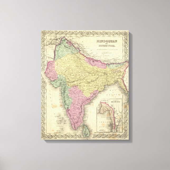 Impressão Em Tela Hindostan Ou British India 2 (Frente)