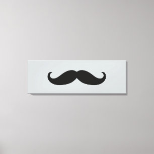 Impressão Em Tela Hipster Black Mustache