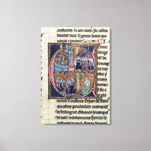 Impressão Em Tela Historiated rubrica "C" que descreve Conrad III