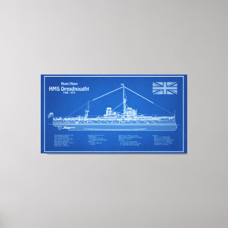 Impressão Em Tela HMS Dreadnled - Entregar ABD de Blueprint