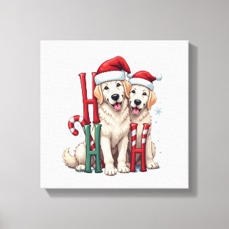 Impressão Em Tela Ho Ho Ho Amante do Cão Grande Pirineus Natal Papai