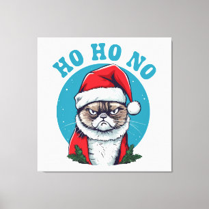 Impressão Em Tela Ho ho não - gato de natal engraçado e rabugento