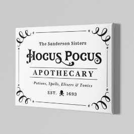 Impressão Em Tela Hocus Pocus Apothecary Black and White Halloween
