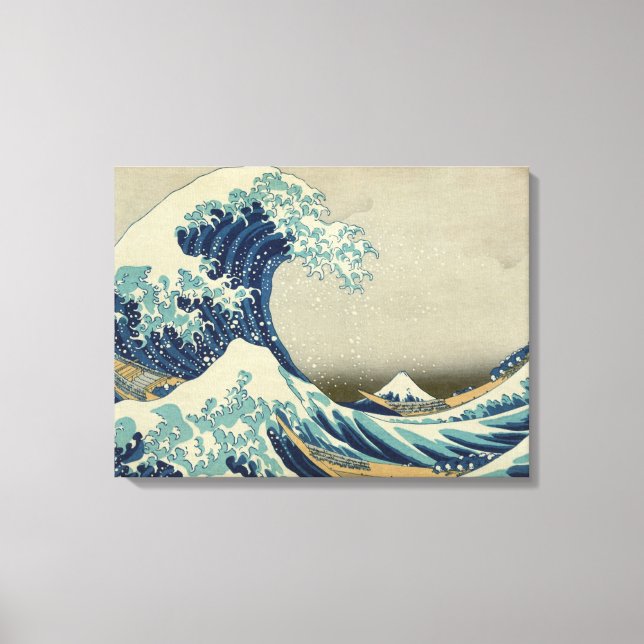 Impressão Em Tela Hokusai é a onda de Excelentes de Kanagawa (Frente)