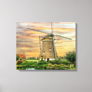 Impressão Em Tela Holland Windmill