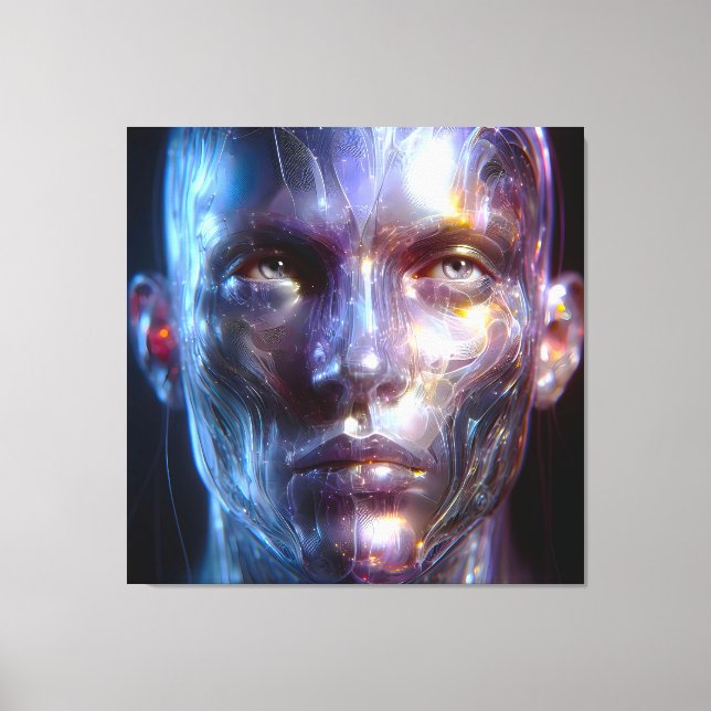 Impressão Em Tela Holografisch Transparenter Menschlicher Kopf (Frente)