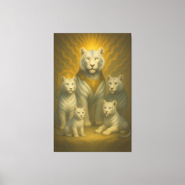 Impressão Em Tela Holy White Tiger Emperor – Ascended Royal Family (Frente)