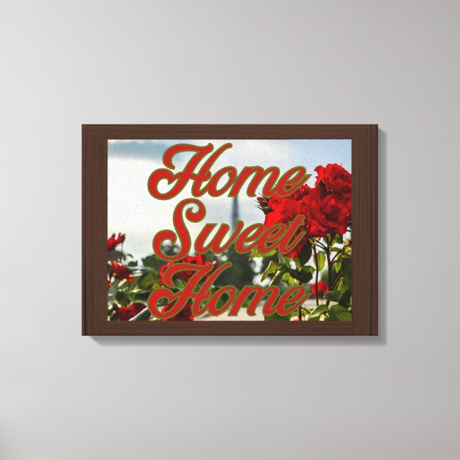 Impressão Em Tela Home Sweet Home Floral Wall Art (Frente)