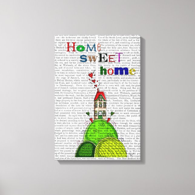 Impressão Em Tela Home Sweet Home Illustration (Frente)