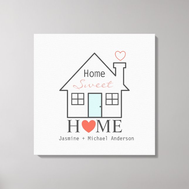 Impressão Em Tela Home Sweet Home personalizado (Frente)