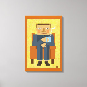 Impressão Em Tela Homem com café - poster moderna