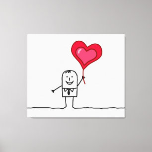 Impressão Em Tela Homem & coração