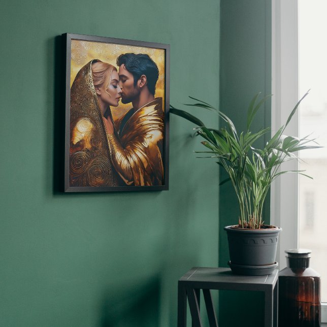 Impressão Em Tela Homem e Mulher no Embraque Romântico ❤️ Art Nouvea (Criador carregado)