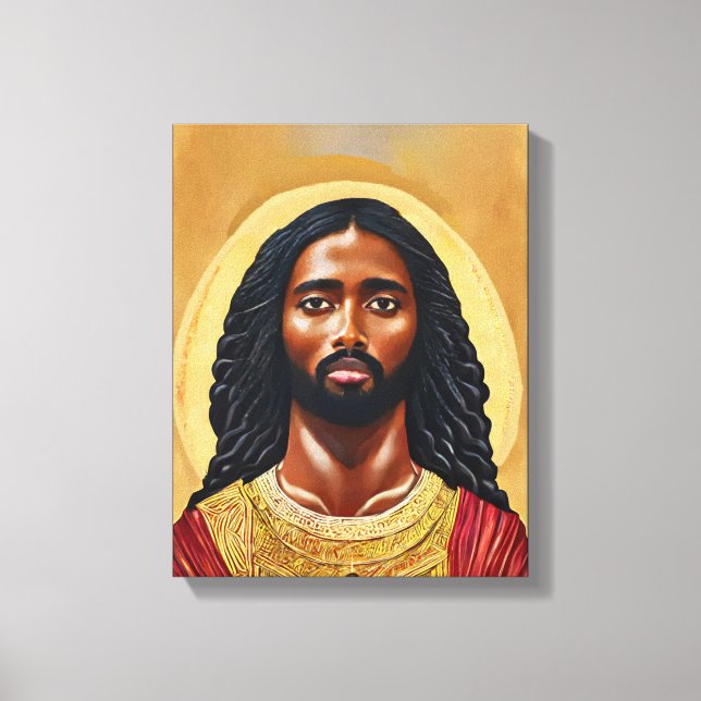 Impressão Em Tela Homem Negro Africano Jesus Cristo Arte Religiosa (Frente)