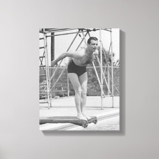 Impressão Em Tela Homem no Conselho de mergulho (Frente)