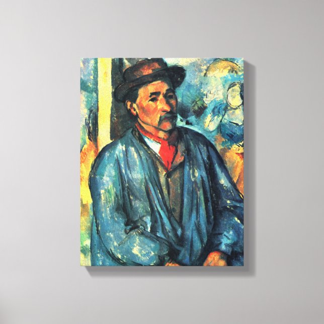 Impressão Em Tela Homem num Fumo Azul - Paul Cezanne - c1896 (Frente)