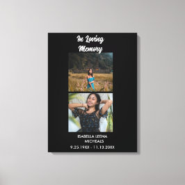 Impressão Em Tela Homenagem Personalizada com 2 Fotos Funeral Modern