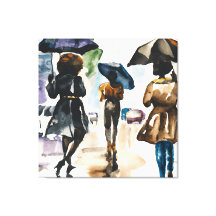 HOMENS NEGROS E MULHERES DO DIA DA CHUVA SOB UMBRA