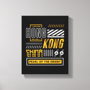 Impressão Em Tela Hong Kong Pérola do Oriente Design de Viagem Moder