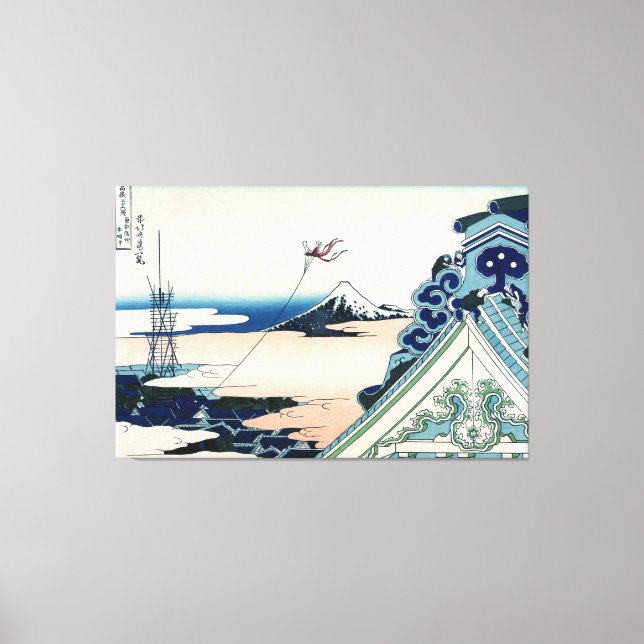 Impressão Em Tela Honganji Temple Vista do Monte Fuji - Corte Japonê (Frente)