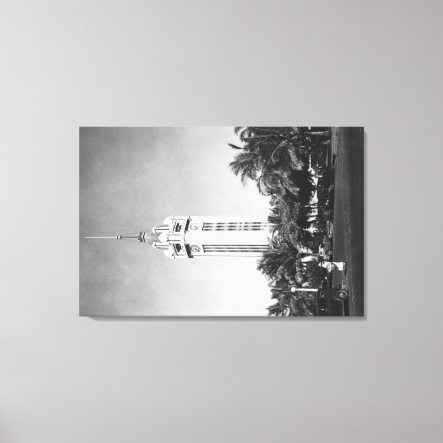 Impressão Em Tela Honolulu, Havaí - A Fotografia da Torre Aloha (Frente)