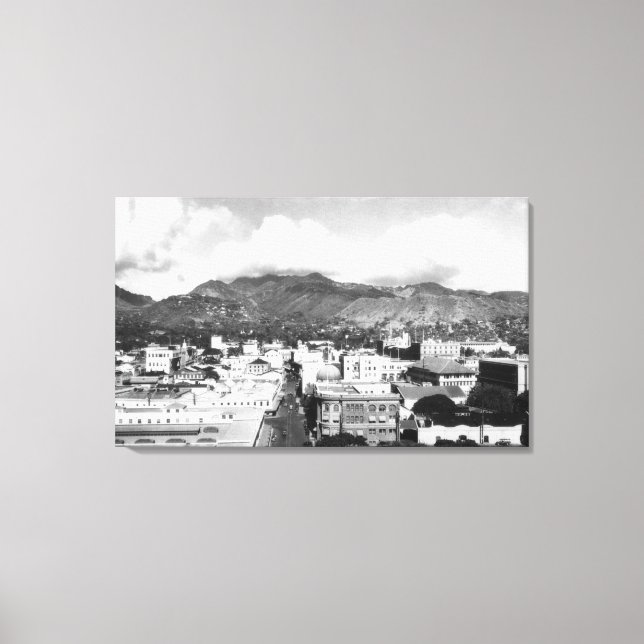 Impressão Em Tela Honolulu, Hawaii City View da Torre Aloha (Frente)