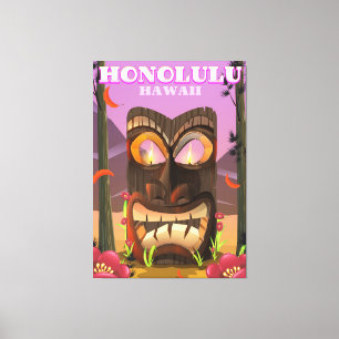 Impressão Em Tela Honolulu Hawaii face mask poster de viagens