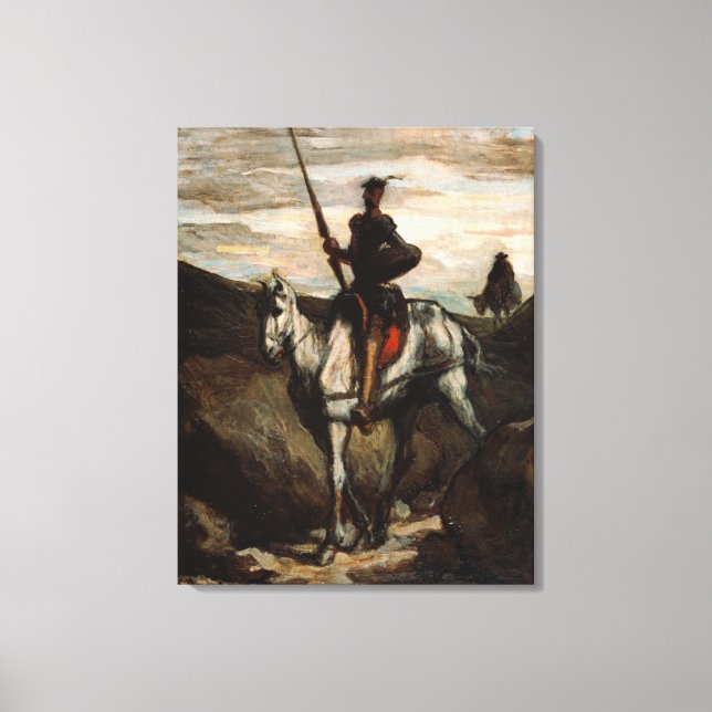 Impressão Em Tela Honore Daumier - Don Quixote nas Montanhas (Frente)
