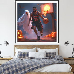 Impressão Em Tela Hoops assombrados: meia-noite no Tribunal de Pumpk