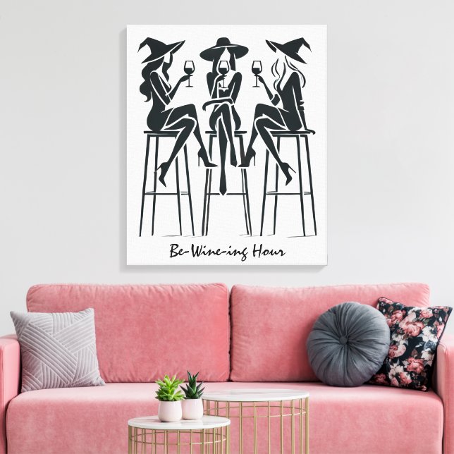 Impressão Em Tela Hora de Beber Vinho, Moderna, Bruxas Elegantes Noi (Insitu(Sala de estar))