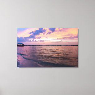 Impressão Em Tela Horário Mágico de Navarra Praia Púrpura Sunset